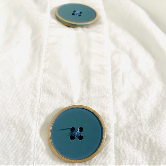 Maeve White Blouse with Blue Buttons - Picture 7 of 9